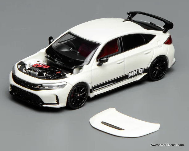 Honda Civic Type R (FL5), Championship White HKS Livery 1:64 Diecast Model Car by MotorHelix