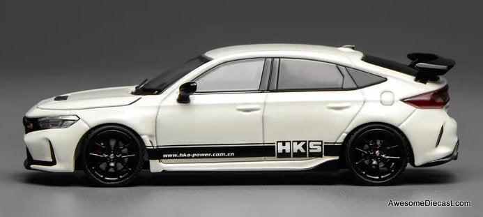 Honda Civic Type R (FL5), Championship White HKS Livery 1:64 Diecast Model Car by MotorHelix