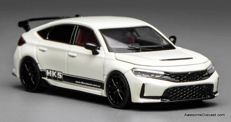 Honda Civic Type R (FL5), Championship White HKS Livery 1:64 Diecast Model Car by MotorHelix