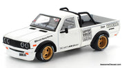 Datsun Pandem 620 Pickup Truck, White 1:64 Diecast Model Truck by Pop Race