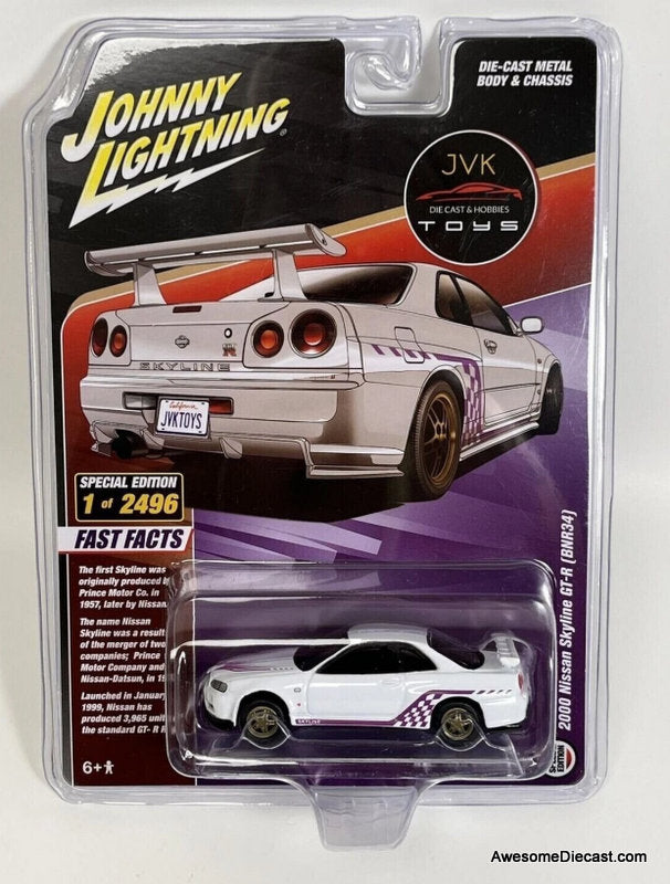 2000 Nissan Skyline GT-R R34 1:64 Diecast Model Car by Johnny Lightning