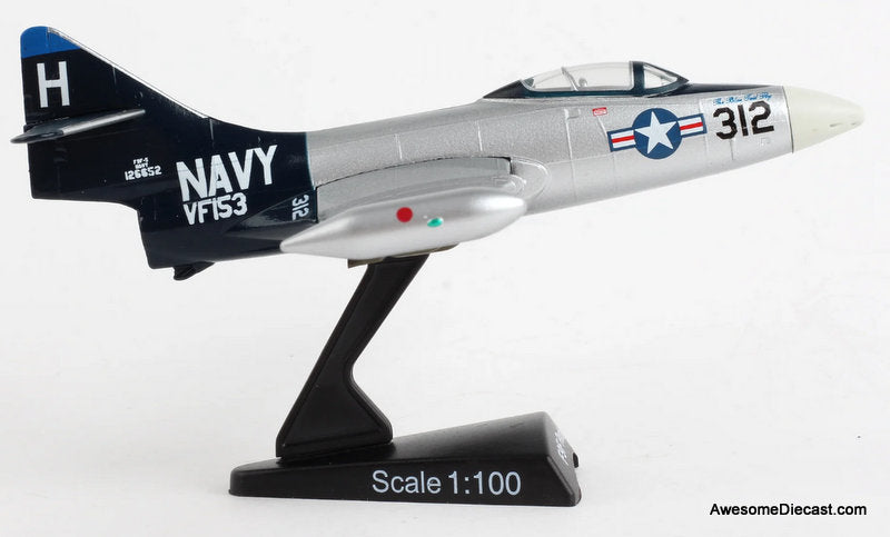 Grumman F9F Panther/Cougar "The Blue Tail Fly" 1:100 Diecast Model Plane by Postage Stamp