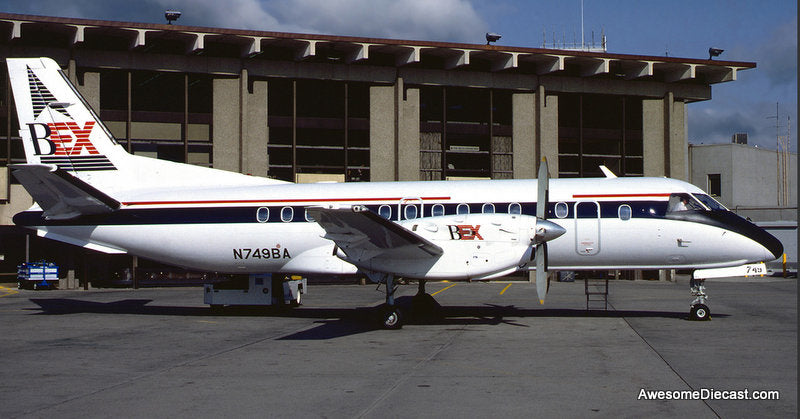 Saab 340A: BEX (Reg #N749BA) 1:400 Diecast Model Plane by Gemini