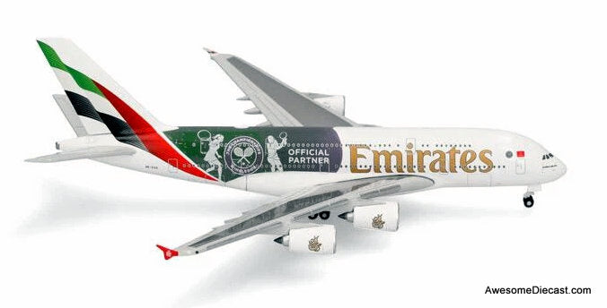 Airbus A380-800: Emirates Airline (Reg #A6-EOE) "Wimbledon Livery" 1:200 Diecast Model Plane by Gemini 200