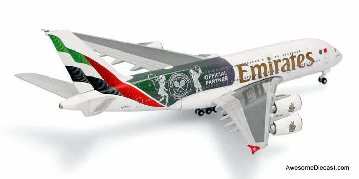 Airbus A380-800: Emirates Airline (Reg #A6-EOE) "Wimbledon Livery" 1:200 Diecast Model Plane by Gemini 200emini 200
