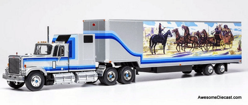 1980 GMC General Sleeper Tractor w/53' Trailer Smokey White Bandit 1:43 Diecast/ABS Plastic Model Truck by IXO Model Tr