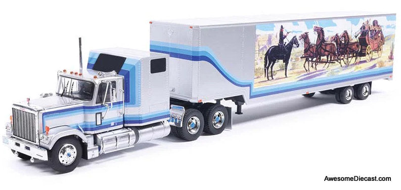 1980 GMC General Sleeper Tractor w/53' Trailer Smokey White Bandit 1:43 Diecast/ABS Plastic Model Truck by IXO Model Tr