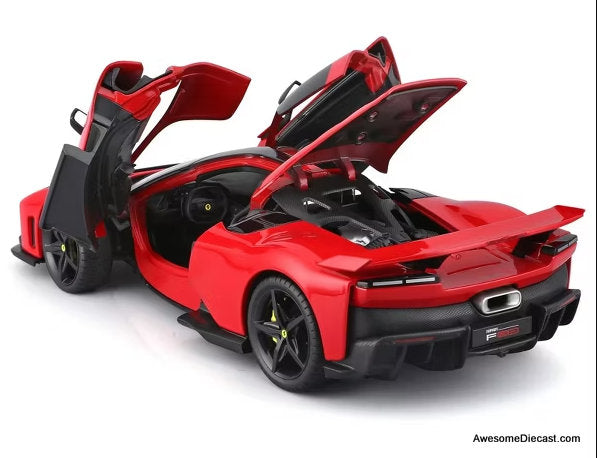 2024 Ferrari F80, Rossa Corsa Red 1:18 Diecast Model Car by Burago
