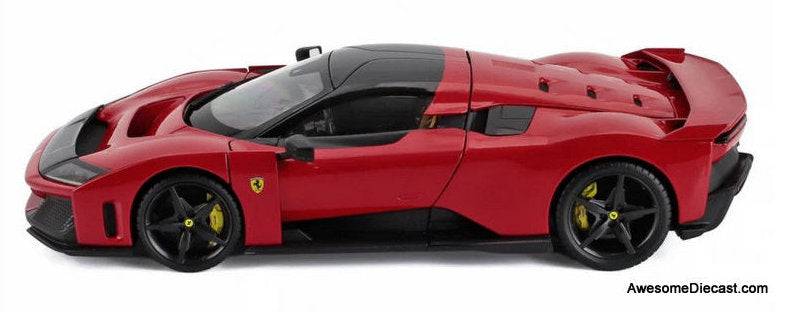 2024 Ferrari F80, Rossa Corsa Red 1:18 Diecast Model Car by Burago