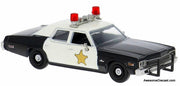 1974 Dodge Monaco, Black/White: Sheriff 1:87 ABS Plastic Model Car by Brekina