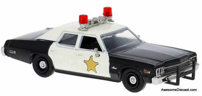 1974 Dodge Monaco, Black/White: Sheriff 1:87 ABS Plastic Model Car by Brekina