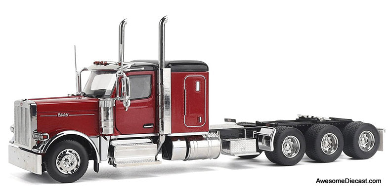 Peterbilt 589 131 BBC Configuration w/58 Sleeper and Tridem Axle Semi, Legendary Red 1:32 Diecast Model Truck by Diecast Masters