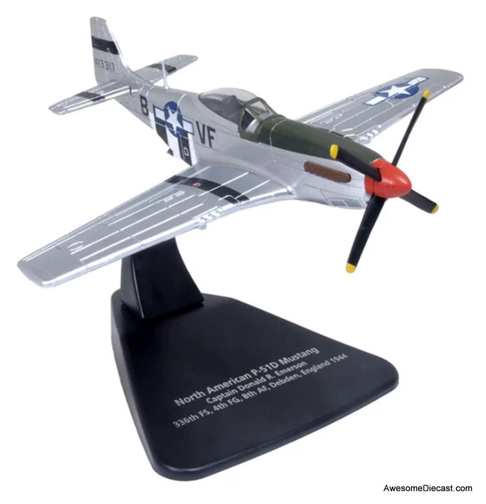 North American P-51D Mustang Fighter Aircraft "England" (1944) US Army Air Forces 1:72 Diecast Model Plane by Oxford Diecast
