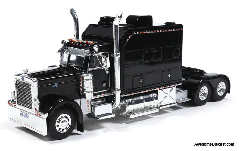 2002 Peterbilt 379 Custom Sleeper Tractor, Black 1:64 Diecast Model Truck by IXO