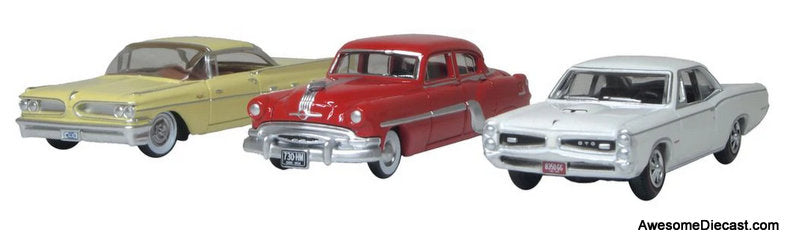 Pontiac Set of 3 Cars "100th Anniversary 2026" 1:87 Diecast Model Cars by Oxford Diecast