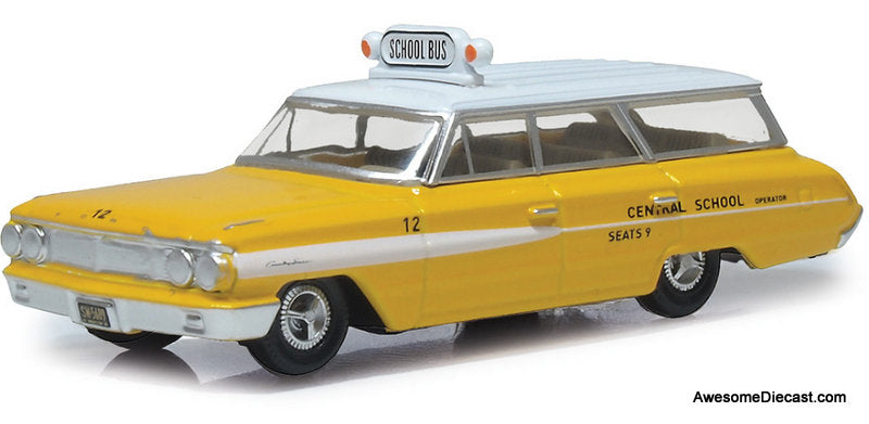 1964 Ford Country Station Wagon, Yellow: Central School Bus 1:87 Diecast Model Car by Oxford Diecast