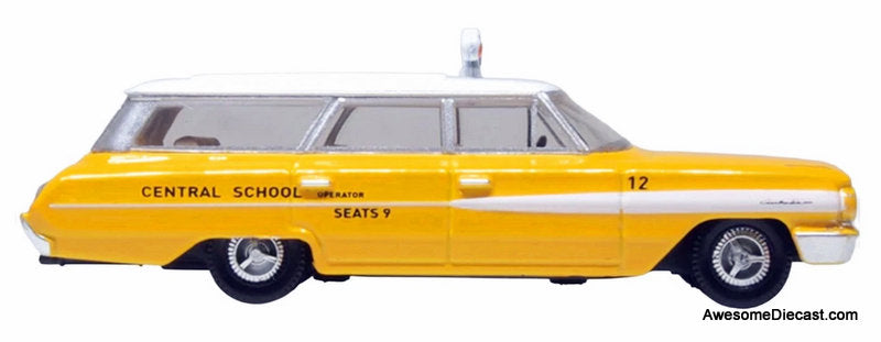 1964 Ford Country Station Wagon, Yellow: Central School Bus 1:87 Diecast Model Car by Oxford Diecast