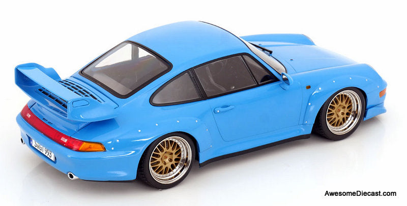 1996 Porsche 911 (993) GT2, Light Blue 1:18 Diecast Model Car by KK Scale