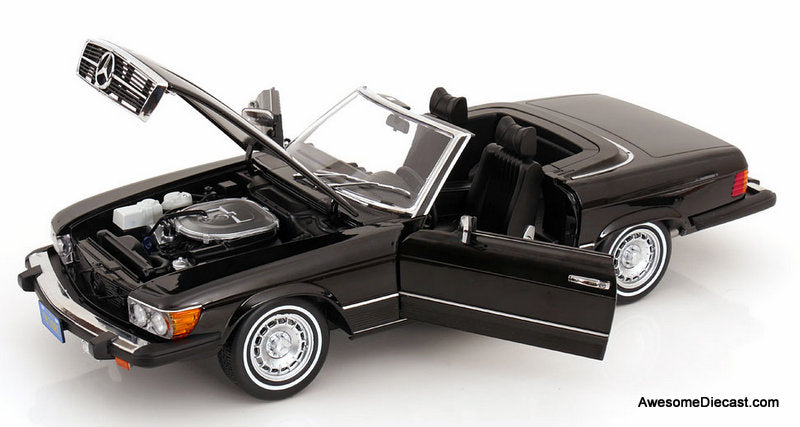1979 Mercedes-Benz 450SL, Black (American Version) 1:12 Diecast Model Car by KK Scale