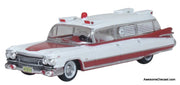 1959 Cadillac Miller-Meteor Ambulance 1:87 Diecast Model Ambulance by Oxford Diecast