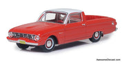1960 Ford Falcon Ranchero, Monte Carlo Red/Corinthian White 1:87 Diecast Model Truck by Oxford Diecast