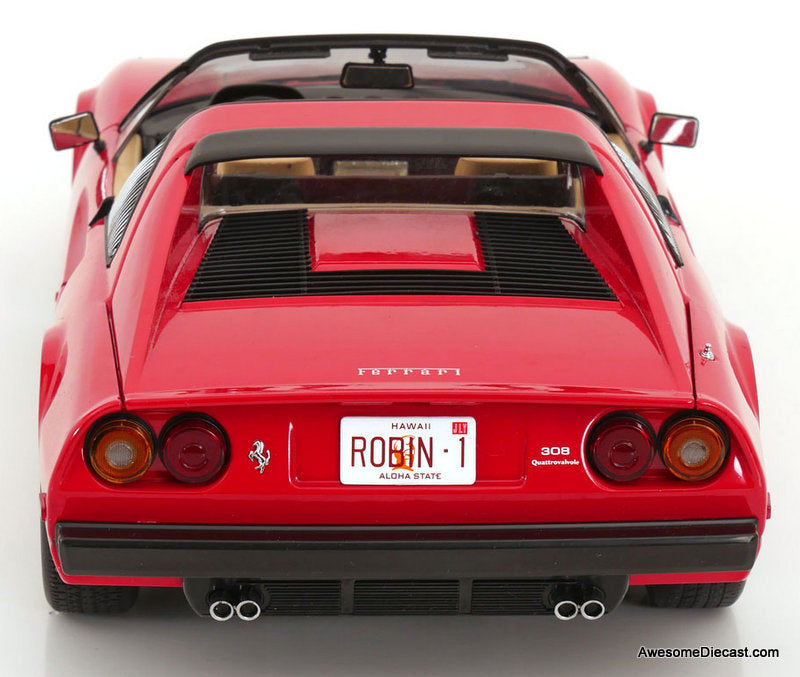 1982 Ferrari 308 GTS, (US Version) Red: Magnum PI 1:12 Diecast Model Car by KK Scale