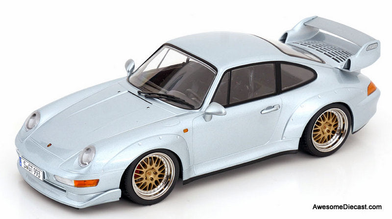 1996 Porsche 911 (993) GT2, Silver 1:18 Diecast Model Car by KK Scale