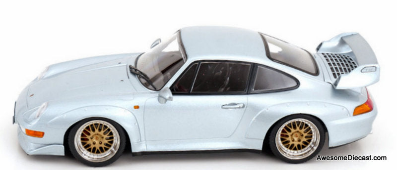 1996 Porsche 911 (993) GT2, Silver 1:18 Diecast Model Car by KK Scale
