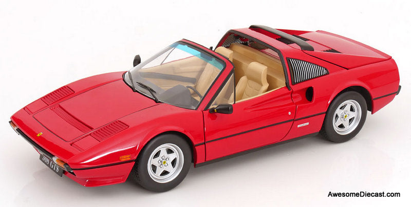 1982 Ferrari 308 GTS QV, (Euro Version) Red: 1:12 Diecast Model Car by KK Scale