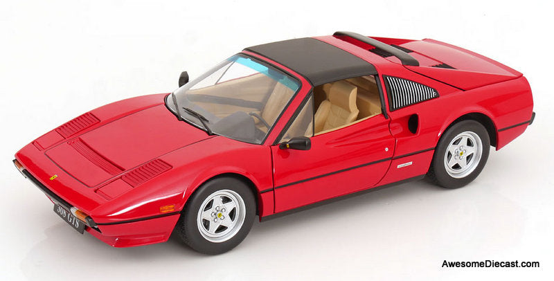 1982 Ferrari 308 GTS QV, (Euro Version) Red: 1:12 Diecast Model Car by KK Scale