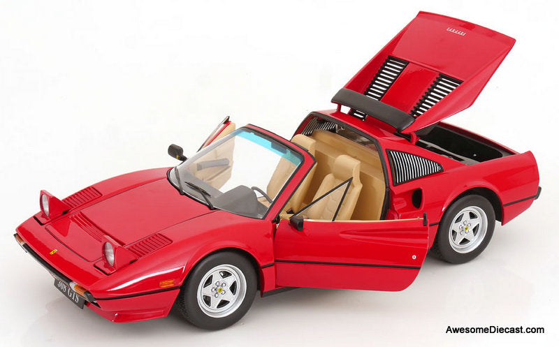 1982 Ferrari 308 GTS QV, (Euro Version) Red: 1:12 Diecast Model Car by KK Scale