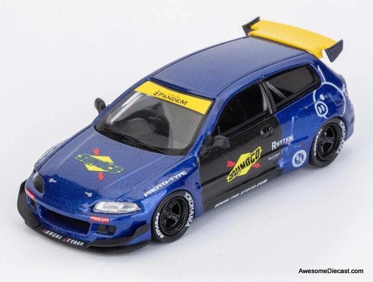 Pandem Civic EG6 Mk5, Sunoco 1:64 Diecast Model Car by Pop Race