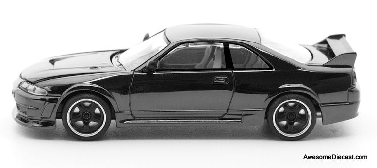 Nissan GT-R R33, Dark Chrome 1:64 Diecast Model Car by Pop Race