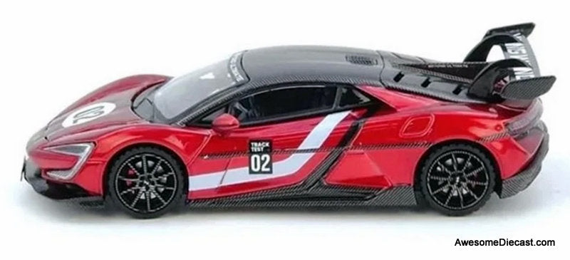 Yangwang U9 Nurburgring Test Car 2025 World Fastest EV, Chrome Red 1:64 Diecast Model Car by Inno64