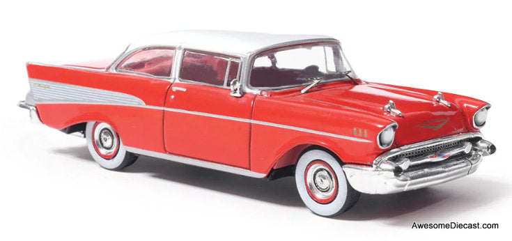 1957 Chevrolet Bel Air, Matador Red/India Ivory 1:64 Diecast Model Car by IXO