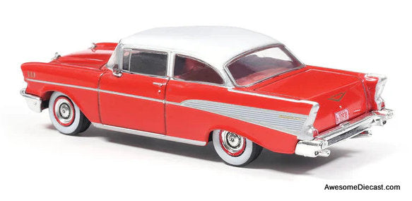1957 Chevrolet Bel Air, Matador Red/India Ivory 1:64 Diecast Model Car by IXO