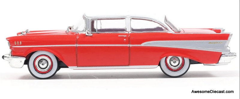 1957 Chevrolet Bel Air, Matador Red/India Ivory 1:64 Diecast Model Car by IXO