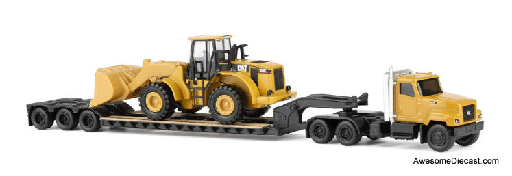Caterpillar CT681 Day Cab w/ Lowboy & 950G Wheel Loader 1:87 Diecast Model Truck by Diecast Masters