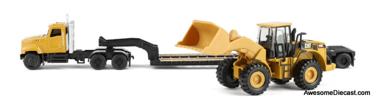 Caterpillar CT681 Day Cab w/ Lowboy & 950G Wheel Loader 1:87 Diecast Model Truck by Diecast Masters
