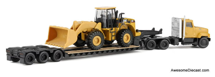 Caterpillar CT681 Day Cab w/ Lowboy & 950G Wheel Loader 1:87 Diecast Model Truck by Diecast Masters