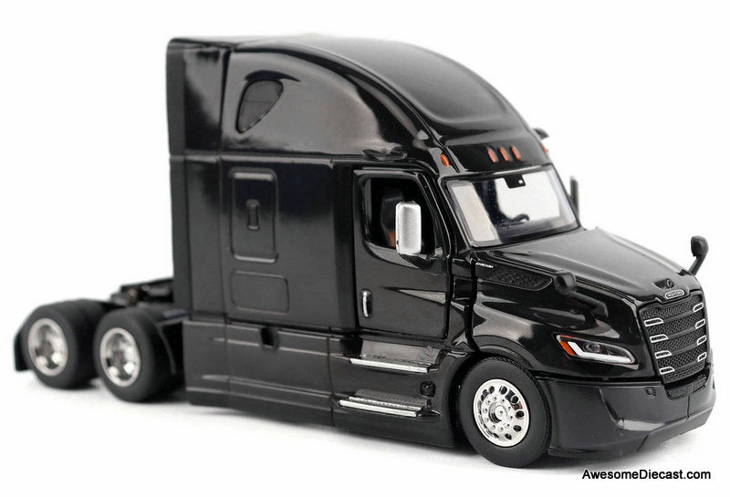 2025 Freightliner Cascadia Gen-5 Sleeper Tractor, Night-Shift Black 1:64 Diecast Model Truck by Diecast Masters