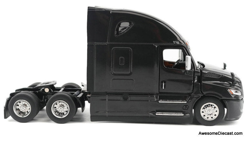 2025 Freightliner Cascadia Gen-5 Sleeper Tractor, Night-Shift Black 1:64 Diecast Model Truck by Diecast Masters