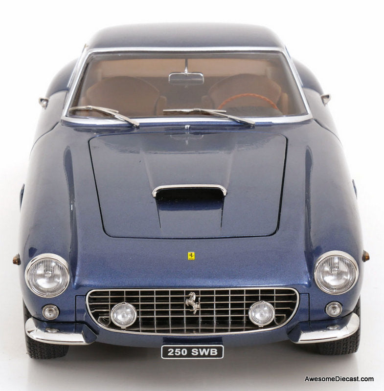 1961 Ferrari 250 GT SWB Passo Corto, Metallic Blue 1:12 Diecast Model Car by KK Scale