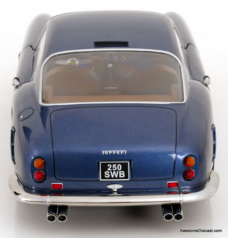 1961 Ferrari 250 GT SWB Passo Corto, Metallic Blue 1:12 Diecast Model Car by KK Scale