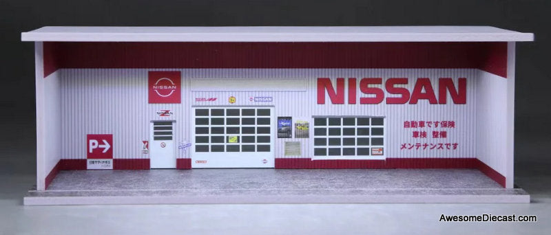 Nissan Inspection Workshop w/Lighting 1:64 Diorama by MoreArt