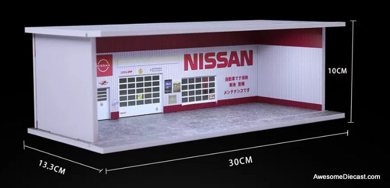 Nissan Inspection Workshop w/Lighting 1:64 Diorama by MoreArt