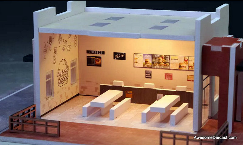 McDonalds Drive Through (Blue Logo) w/Lighting 1:64 Diorama by MoreArt