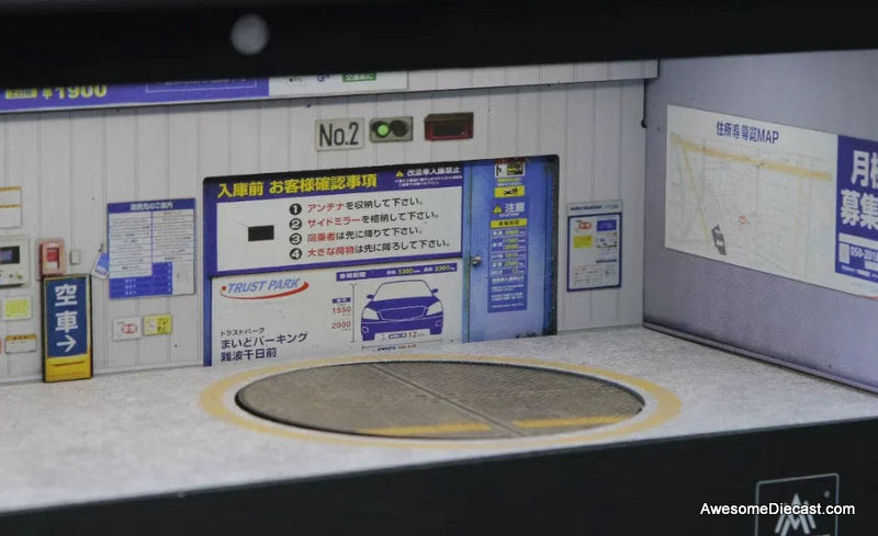 Container Rotating Underground Parking Lot w/Lighting  1:64 Diorama by MoreArt