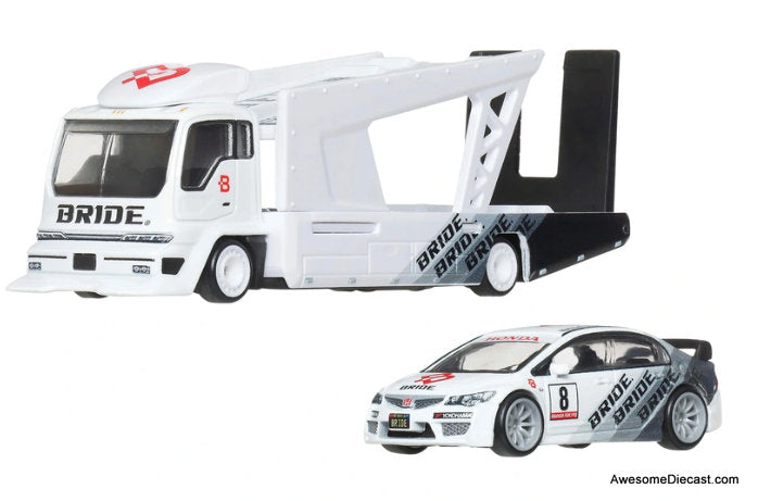 Hot Wheels Team Transport 2007 Honda Civic Type R & Kousoku Hauler 1:64 Diecast Model Vehicles by Hot Wheels