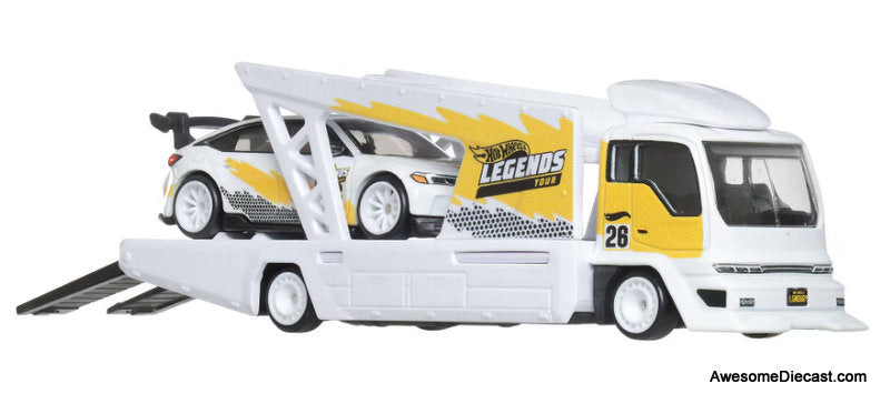 Hot Wheels Legends Team Transport 2024 Honda Civic Type R & Kousoku Hauler 1:64 Diecast Model Vehicles by Hot Wheels